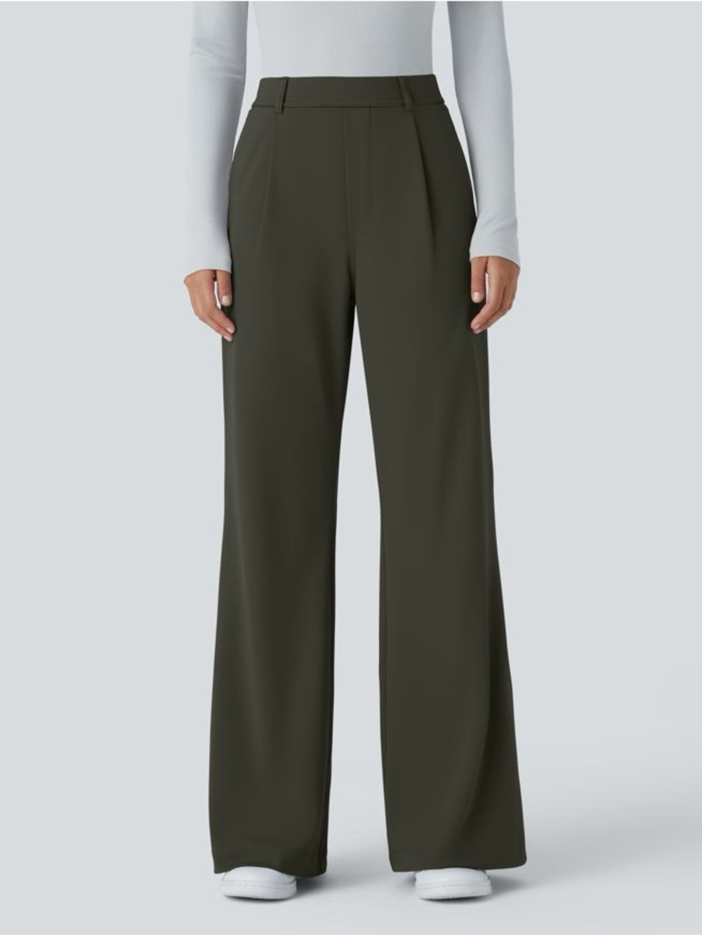 NWT HALARA Women's Dark Brown Straight-Leg Trousers